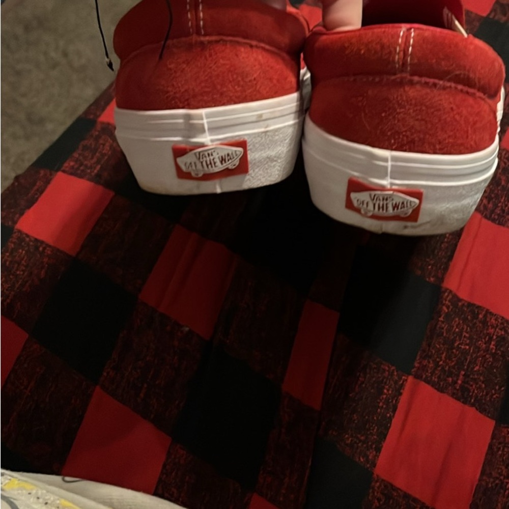 Vans Bold Red Canvas Sneakers 7.5 men’s 9 in women’s.